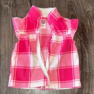 Carter’s Pink Plaid Fleece Vest size 12mo
